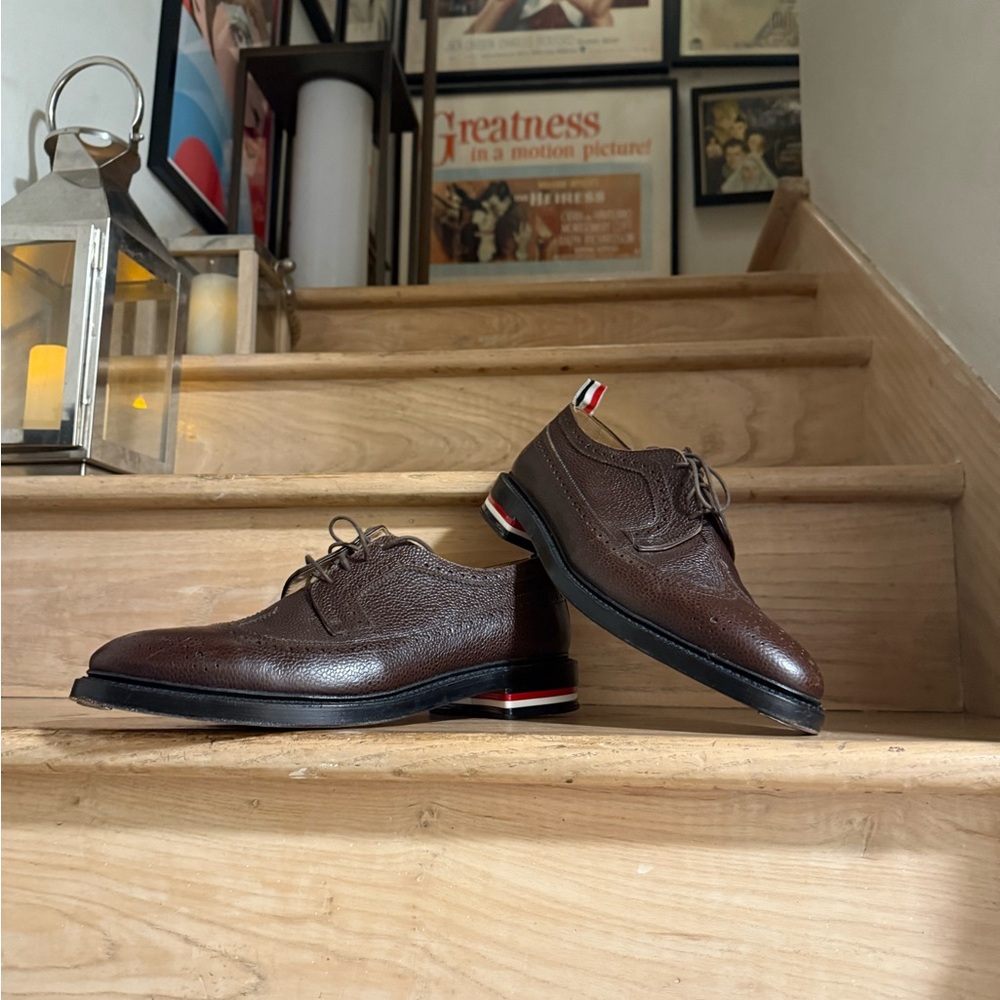 Thom Browne Pebble Grain Leather Longwing Derby Shoes - Men 10.5US/43.5EU - Picture 2 of 16